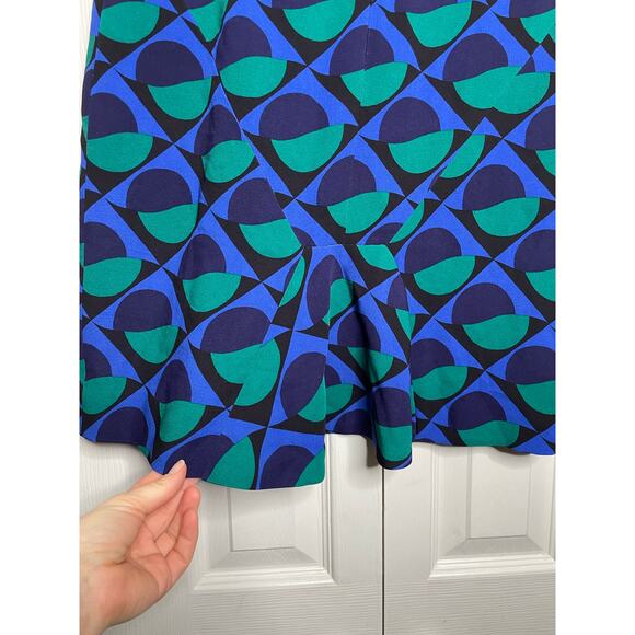 Marc Jacobs Etta Print Pencil Skirt Blue Green Circles Abstract Size 4 - Picture 12 of 12